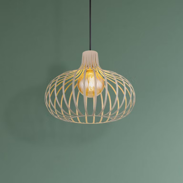 Globo Lampada a sospensione Mateo, dimmerabile, Crema / Ambra, Soggiorno / Sala da pranzo, Metallo, Scandinavo, Lampada a sospensione