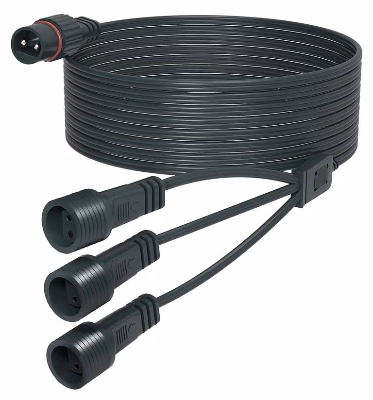 Prolunga per luci a LED, 10 metri, divisore 1:3, grado di protezione IP65, connettore a 2 poli