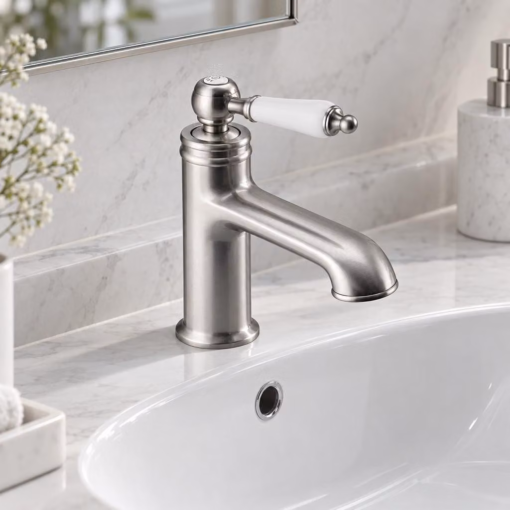 Miscelatore per lavabo in acciaio inossidabile, modello Heritage Manor, marca Aquanello