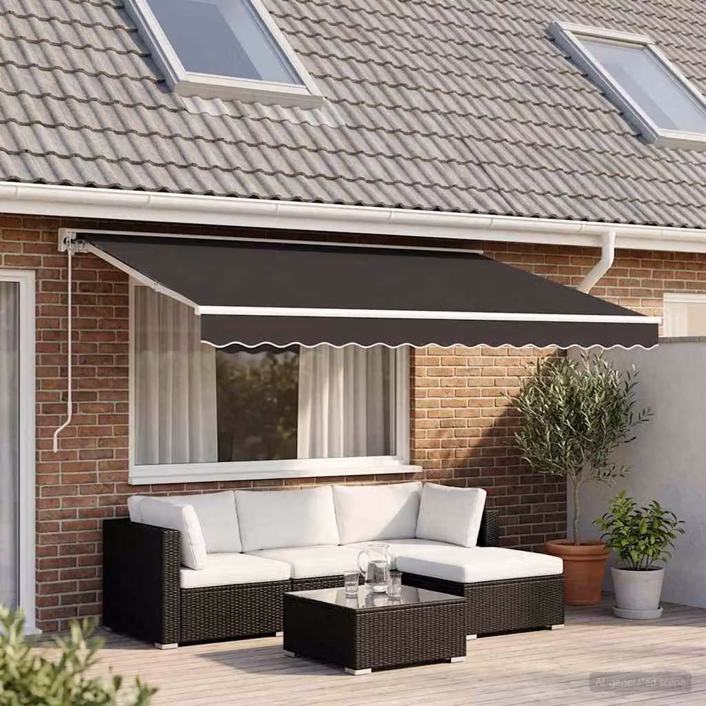 Tessuto di ricambio per tenda da sole vidaXL in poliestere a strisce, colore antracite, L: 500 cm