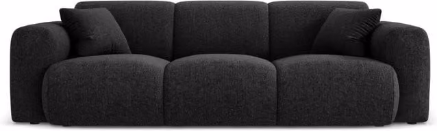 Divano Nolio a 3 posti Cosmopolitan Design in ciniglia nero L: 235 cm, H: 84,5 cm, P: 72 cm – 1