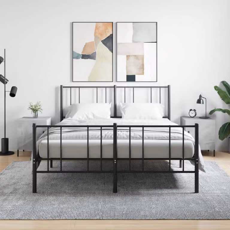 Set di 2 comodini vidaXL moderni in legno e metallo, colore grigio opaco, L/P/H: 40 x 40 x 50 cm