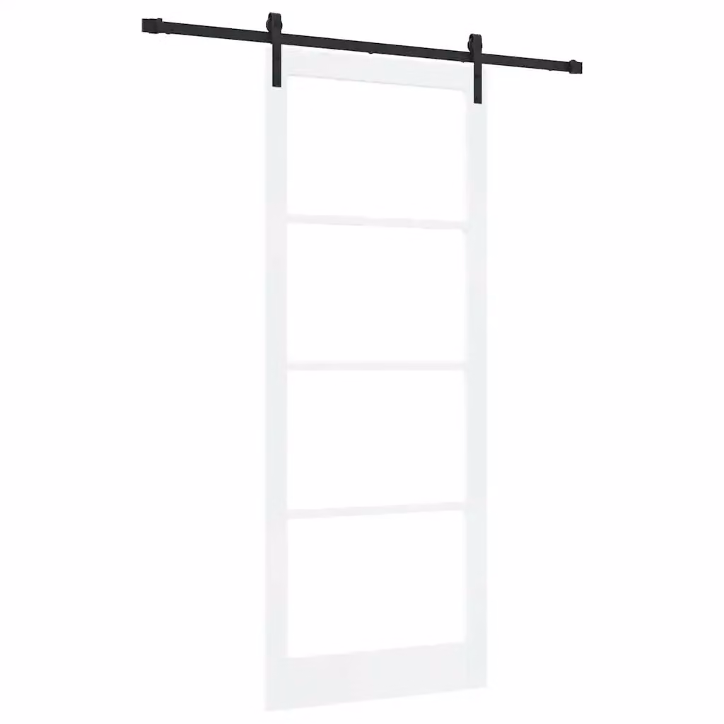 Porta scorrevole moderna vidaXL in legno e vetro Bianco e Nero L: 93 cm, H: 232 cm – 2