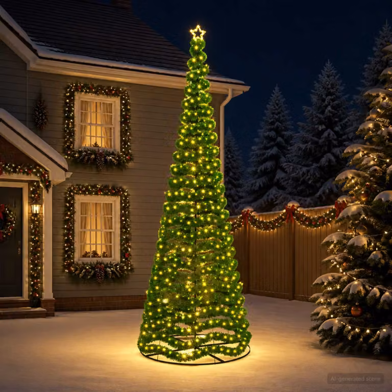 vidaXL Albero di Natale in tinsel con luci LED e base EKENAS 400 cm