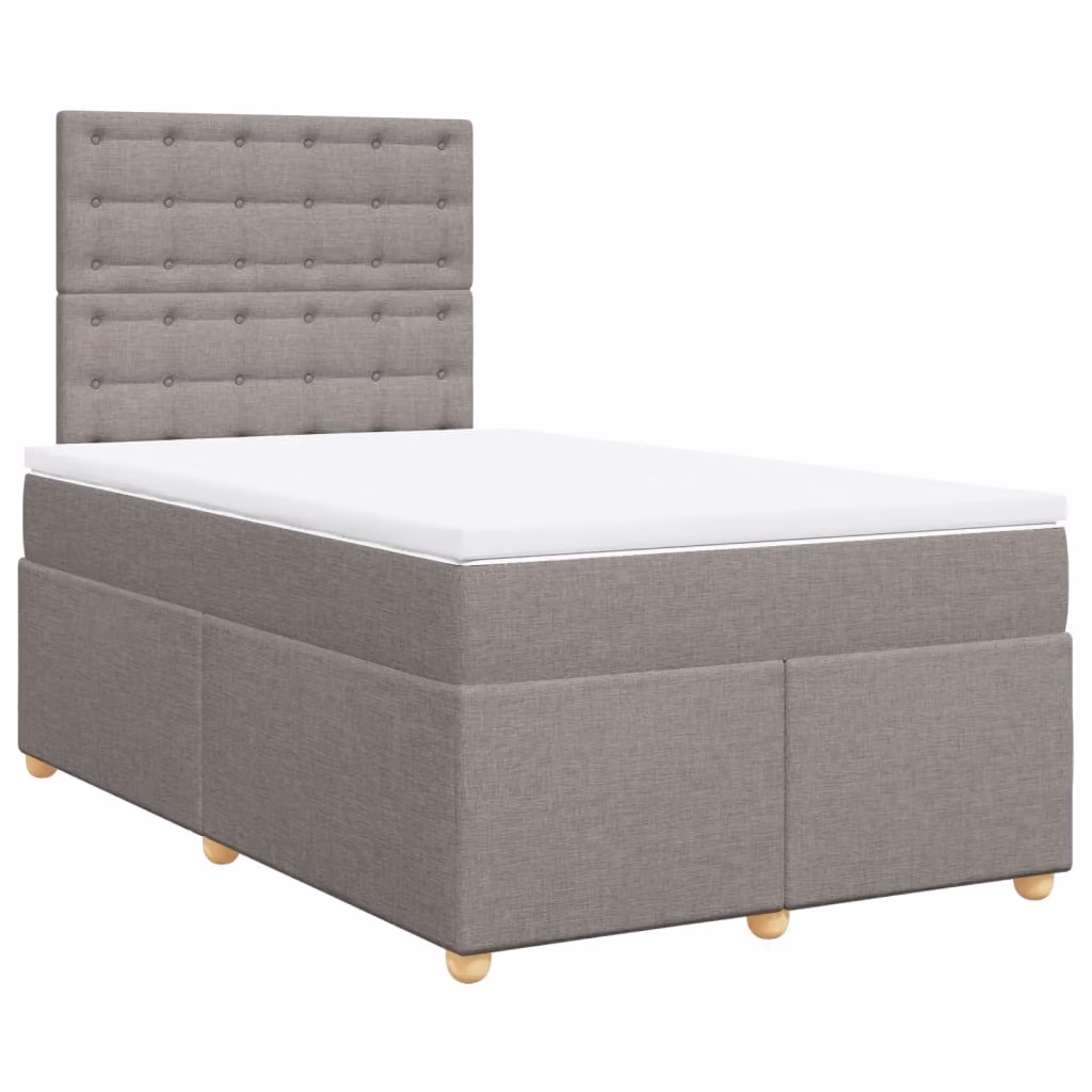 Giroletto a Molle con Materasso Tortora 120x190 cm in Tessuto