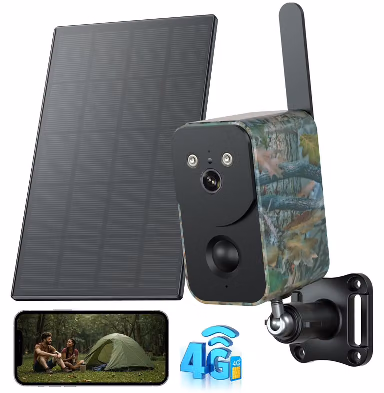 Telecamera di sicurezza per esterni 4G con scheda SIM - Batteria 10000 mAh - 3 MP - IP66