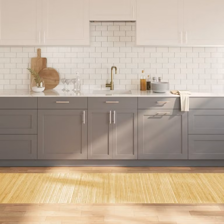 Tappeto rettangolare moderno vidaXL in bambù e polipropilene, colore beige, L: 80 cm, P: 500 cm
