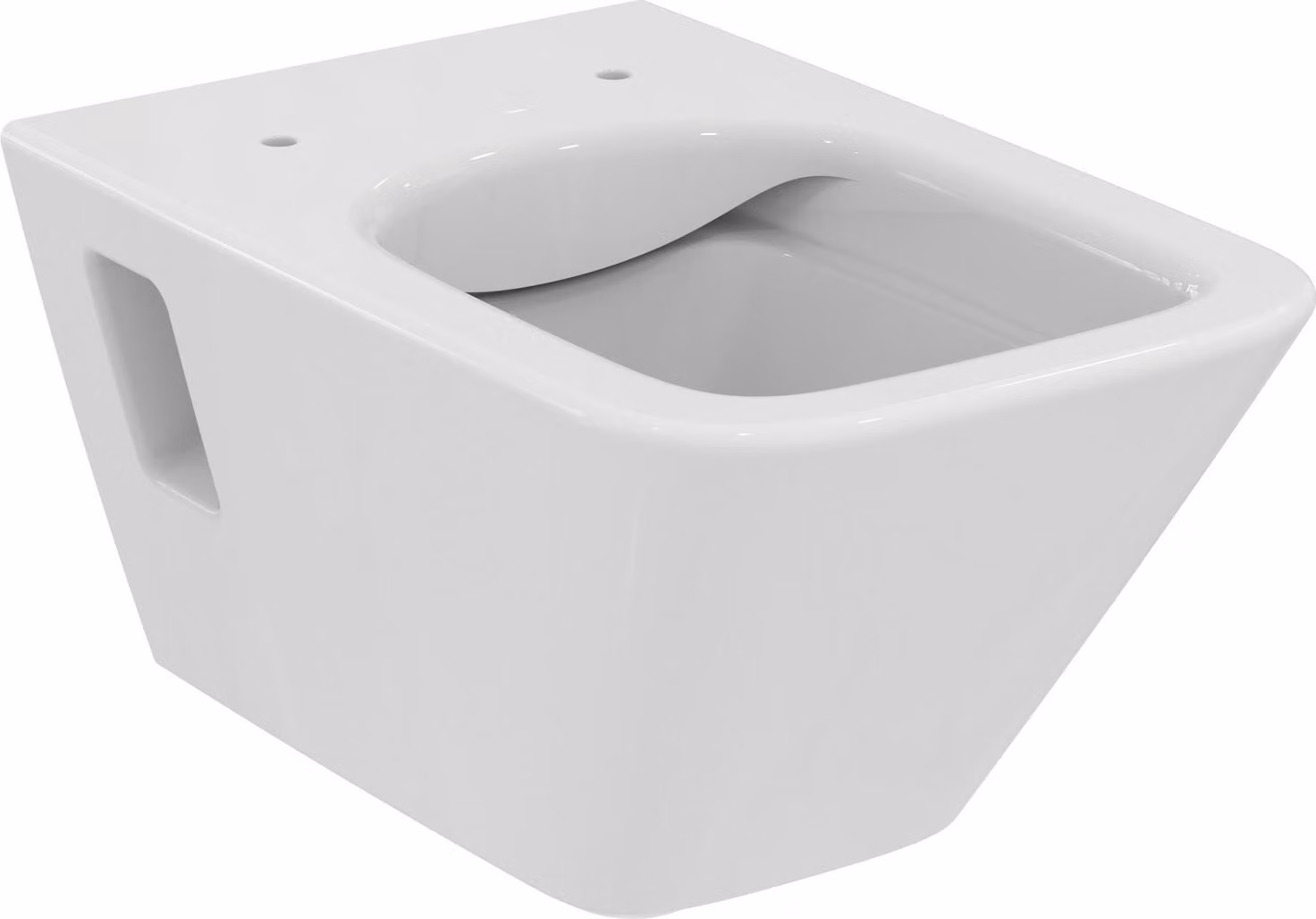 VIGOUR DERBY V3 Edge WC a parete con scarico basso, senza bordo di risciacquo, con fissaggio a vista e PflegetectPLUS, bianco