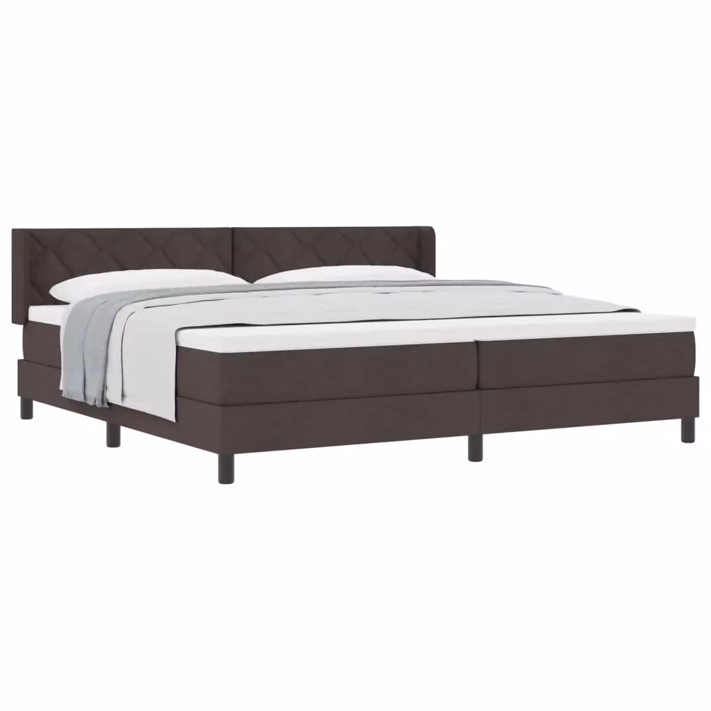 Letto a molle con testiera vidaXL in tessuto marrone L: 200 cm, P: 200 cm, H: 203 cm – 2