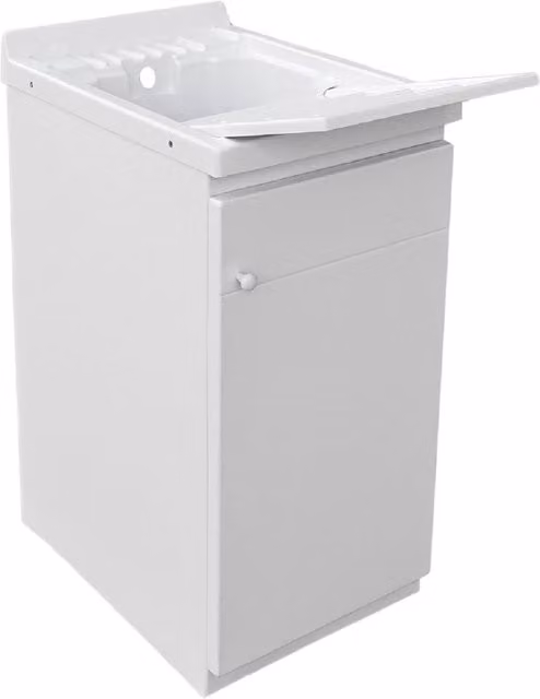 Lavatoio 45x60 con mobile ad 1 anta in ABS con tavola in propilene - Bianco