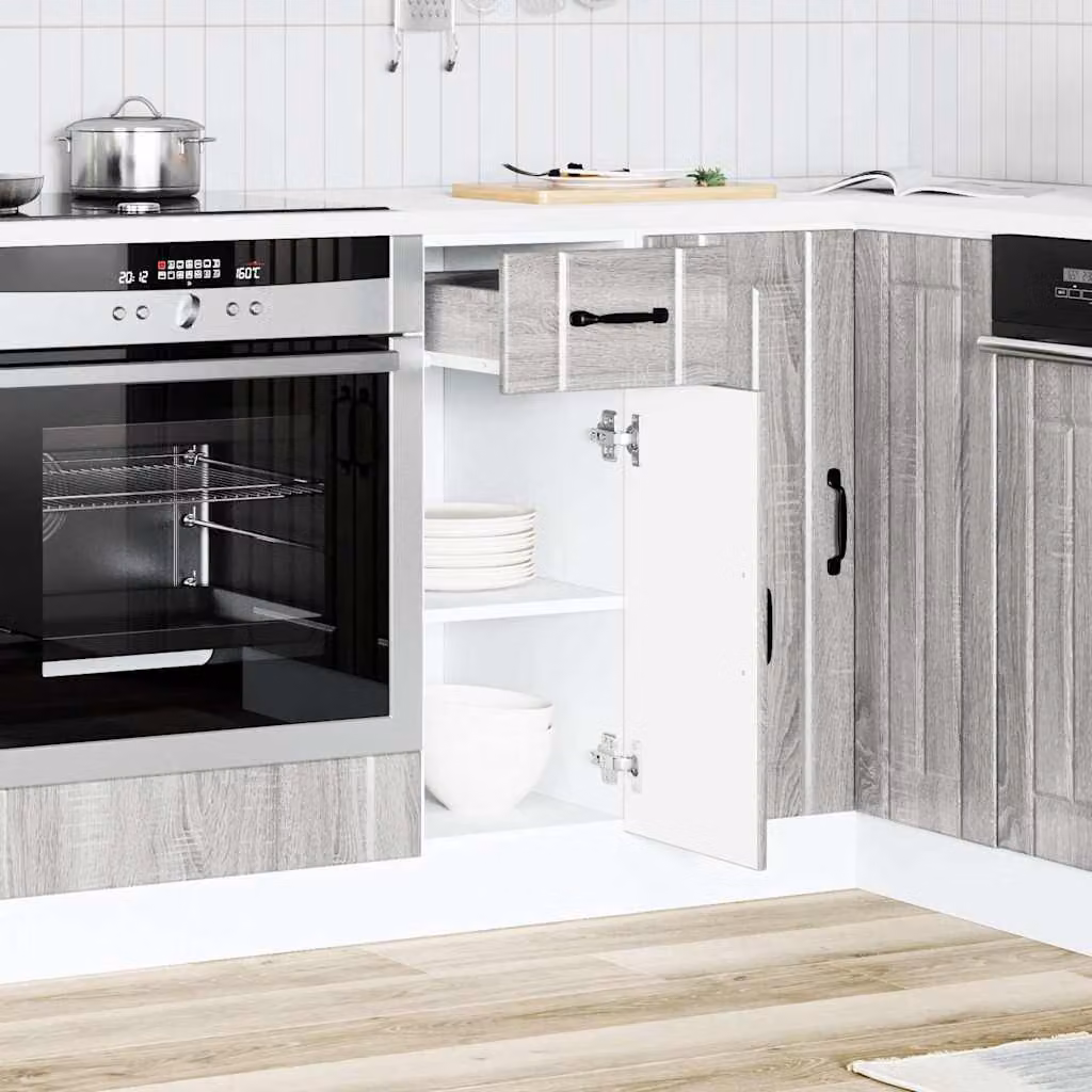 vidaXL Base da Cucina Lucca Grigio Sonoma in Legno Multistrato
