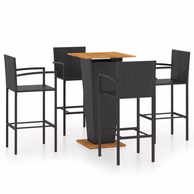 Set Bar da Giardino 5 pz Nero