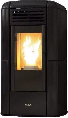 Stufa a Pellet Anselmo Cola LA13W90Y Charme con Rivestimento in Maiolica, Potenza 12,72 kW, Volume Riscaldabile 363 m3, Colore Nero