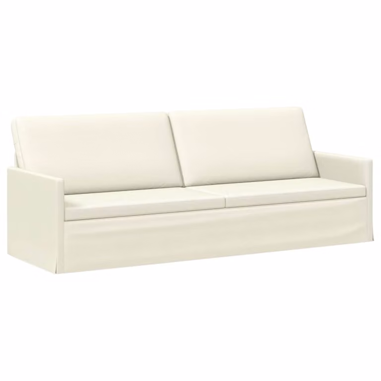 Divano a 3 posti moderno vidaXL in tessuto cord beige L/P/H: 220 x 81 x 82 cm