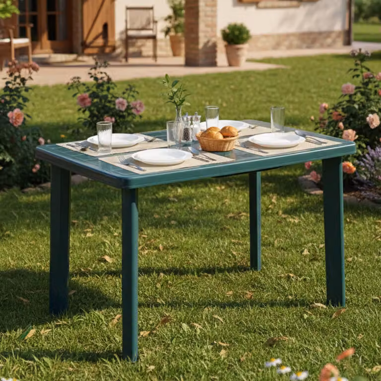 Pinedale - Tavolo da Esterno, 101x68x72h cm Verde, 6 Posti Italy