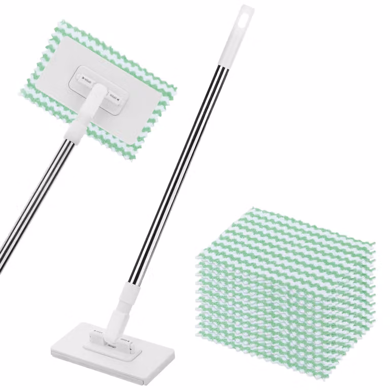 Mini mop a mani libere con cambio automatico del panno, colore bianco