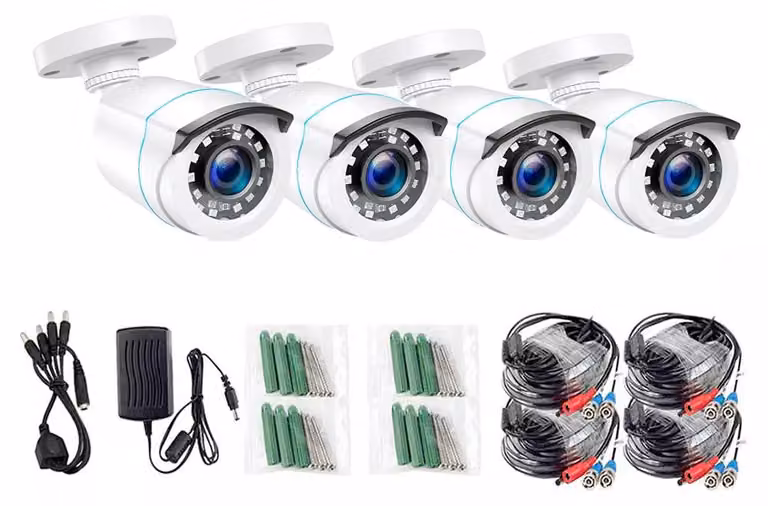 Sistema di telecamere di sicurezza - 1080p HD - Telecamera di sorveglianza per esterni - Telecamera di sicurezza - Grado di protezione IP66 (resistente all'acqua)