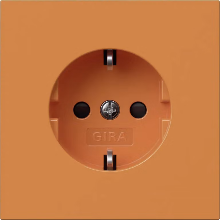 Gira Presa SCHUKO SP ZSV con interruttore a pulsante, arancione 4453709