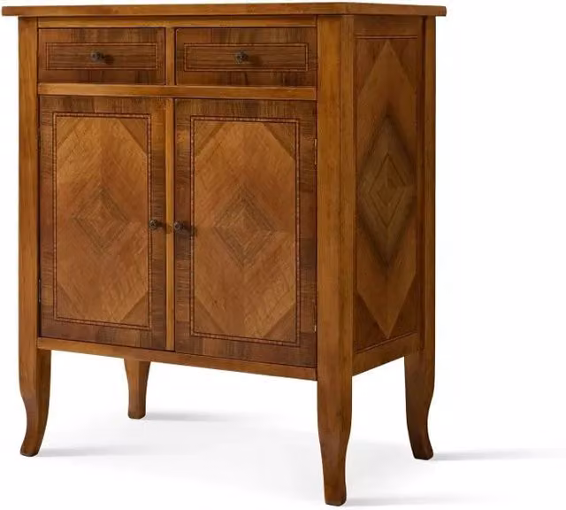 Credenza classica Mobili 2G con 2 porte, 2 cassetti e intarsio in legno marrone L: 71 cm, P: 41 cm, H: 83 cm – 2
