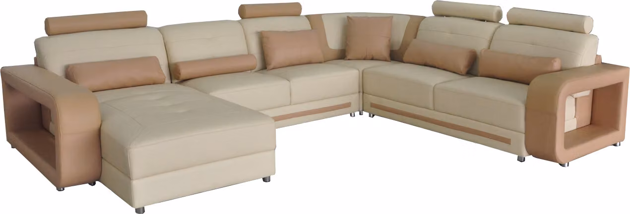 Eck Sofa + USB Polster Ecke Wohn Zimmer Landschaft Designer Couchen A1135