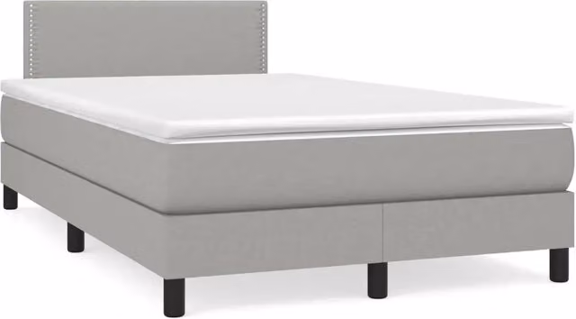 Letto Ibrido con Materasso e Illuminazione LED vidaXL in Tessuto Grigio e Bianco L/P/H: 120 x 200 x 88 cm