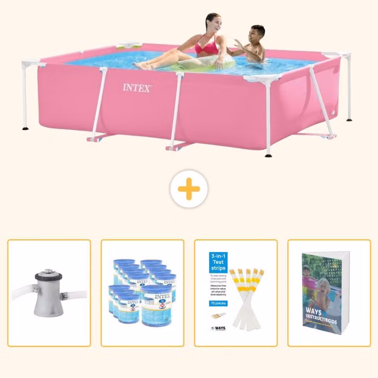 Piscina fuori terra rettangolare - 220x150x60 cm - 5 pezzi - Modello SCB123