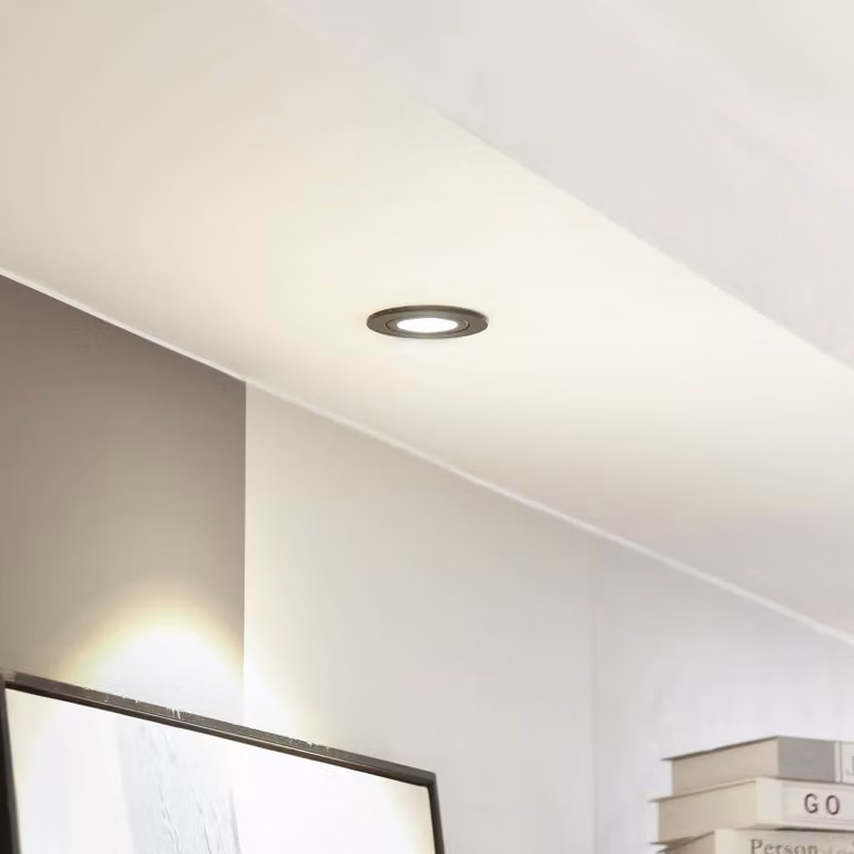 Arcchio Faretto a LED Jyra, nero, 3.000K Jyra Arcchio, dimmerabile, Nero, Soggiorno / Sala da pranzo, Alluminio, Moderno