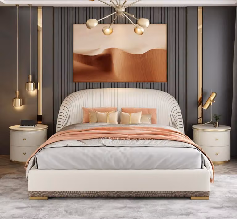 Luxus Doppelbett Betten Schlafzimmer Möbel Design Hotel Einrichtung