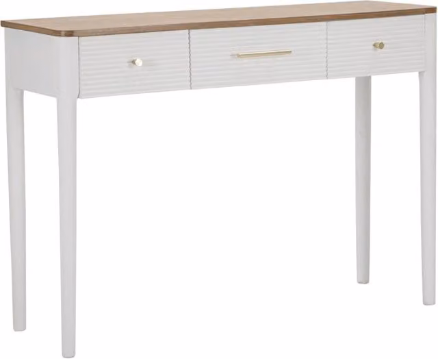 Console Fissa Matera GIORDANOSHOP in Legno MDF e Ferro, Bianco/Marrone, L/P/H: 107 x 37 x 80 cm
