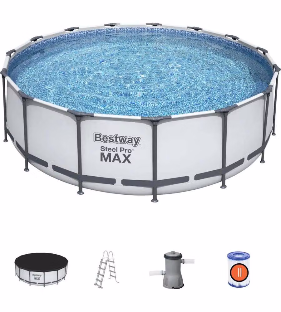 Bestway Piscina Fuori Terra Rotonda Blu 457x122 cm con Pompa Filtro