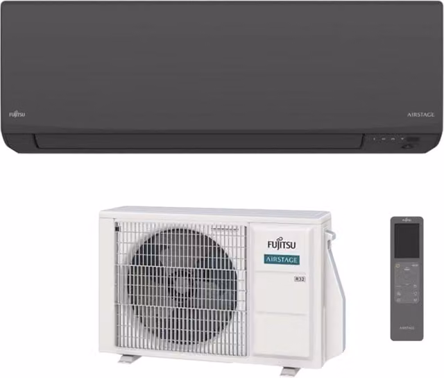 Condizionatore Fujitsu KJ Black 9000 Btu ASEH09KJCALB R-32 con Wi-Fi Integrato e Controllo via App Classe Energetica A+++