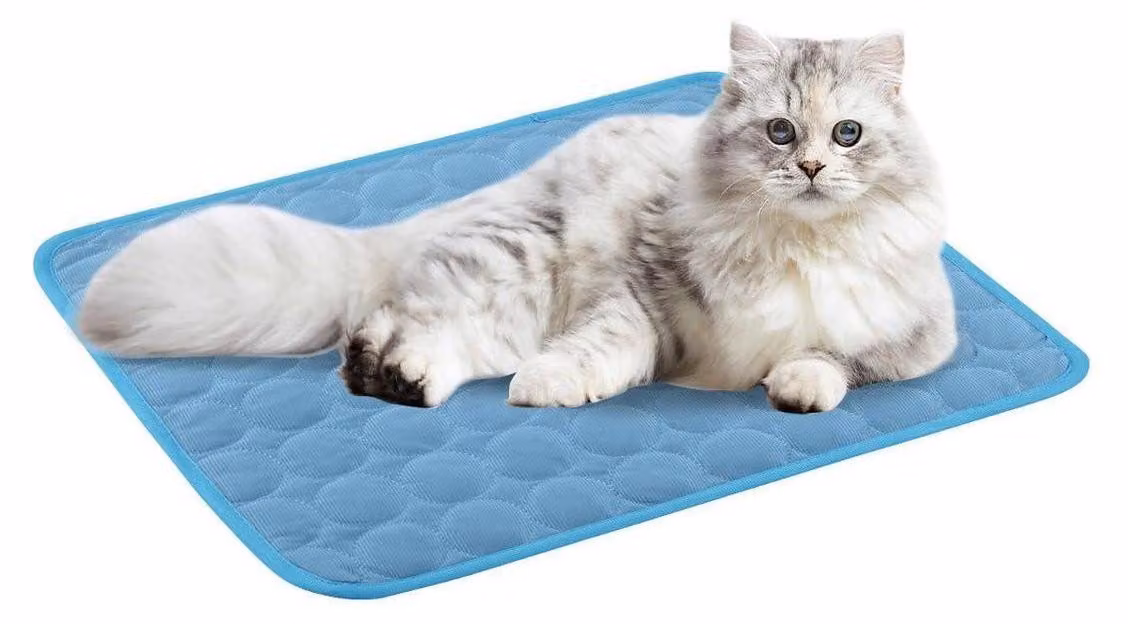 Tappetino refrigerante per cani e gatti, colore blu, dimensioni 50 x 60 cm, lavabile