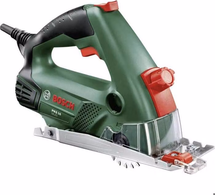 Seghetto alternativo BOSCH PKS16 Multi, 400 W, 6400 giri/min, profondità di taglio 16 mm, 3 lame incluse, verde