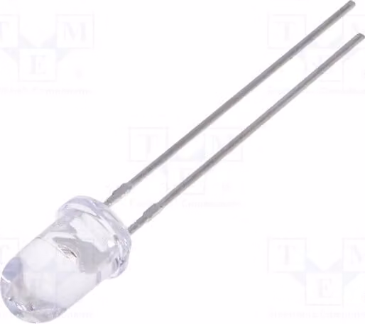 5 LED gialli, 5mm, LL-503YC2E-2BC, diodi LED a foro passante (THT), 5mm, 2900÷5000 mcd, 20 mA, 1,6÷2,4 V, 15°