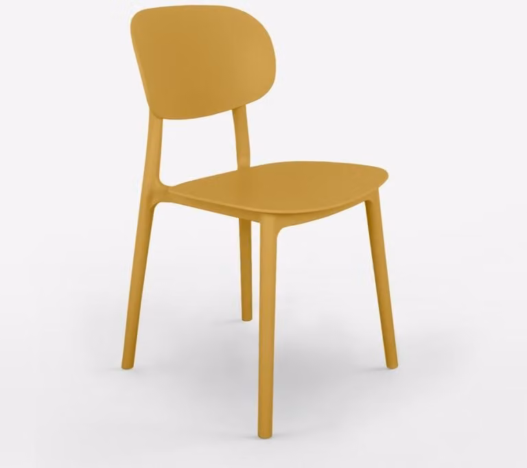 Sedia design moderno in polipropilene per cucina sala da pranzo esterna Nantes - Giallo