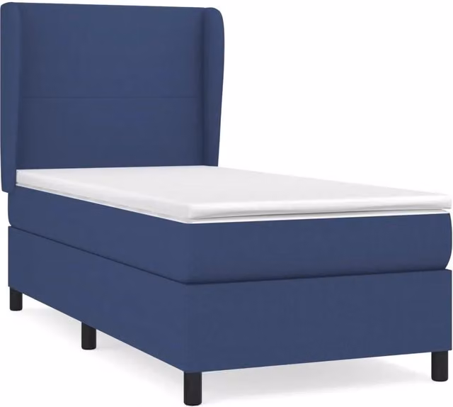 Letto singolo moderno con struttura in legno di larice e materasso ibrido blu e bianco L: 80 cm, P: 200 cm, H: 43 cm – 1