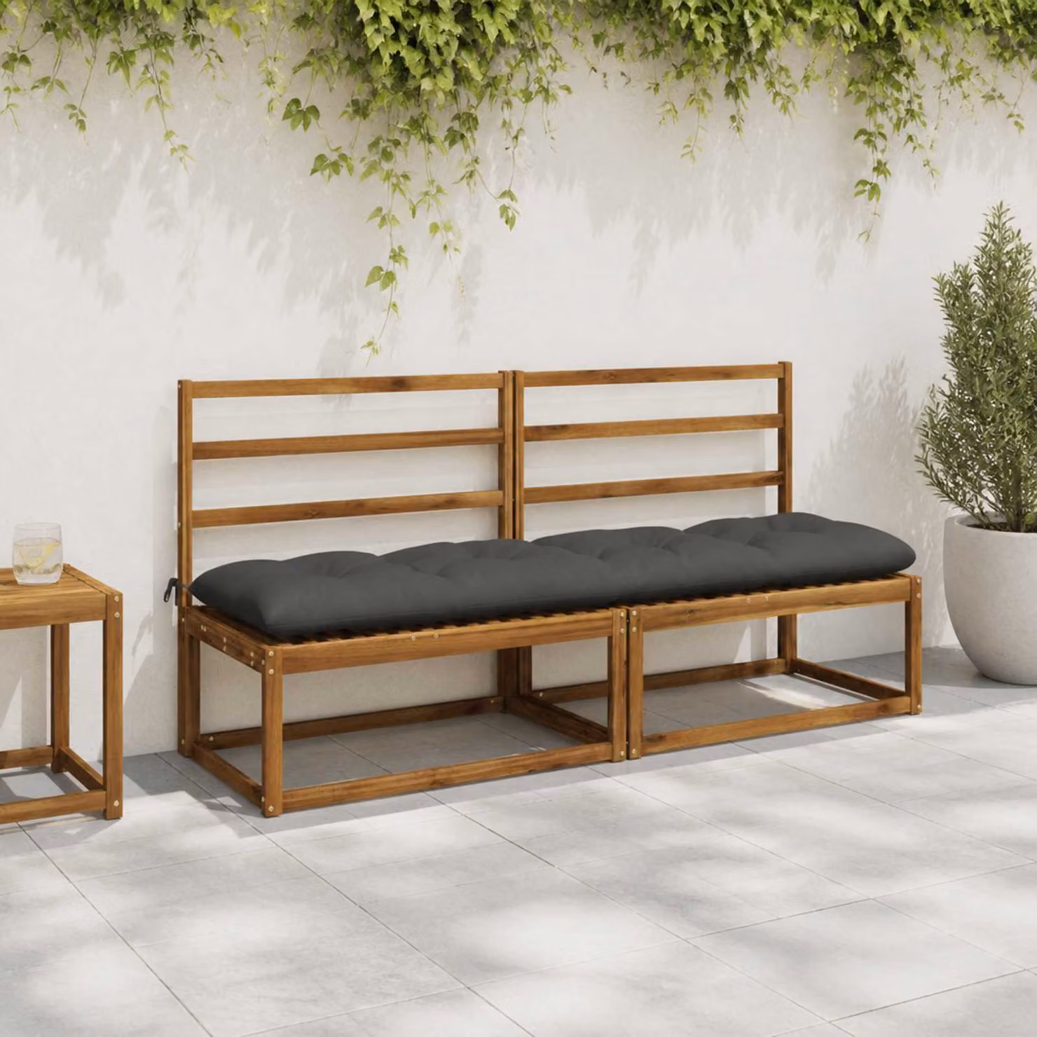 vidaXL Cuscini per Panchina VIANEN 2 pz 100% Poliestere Antracite