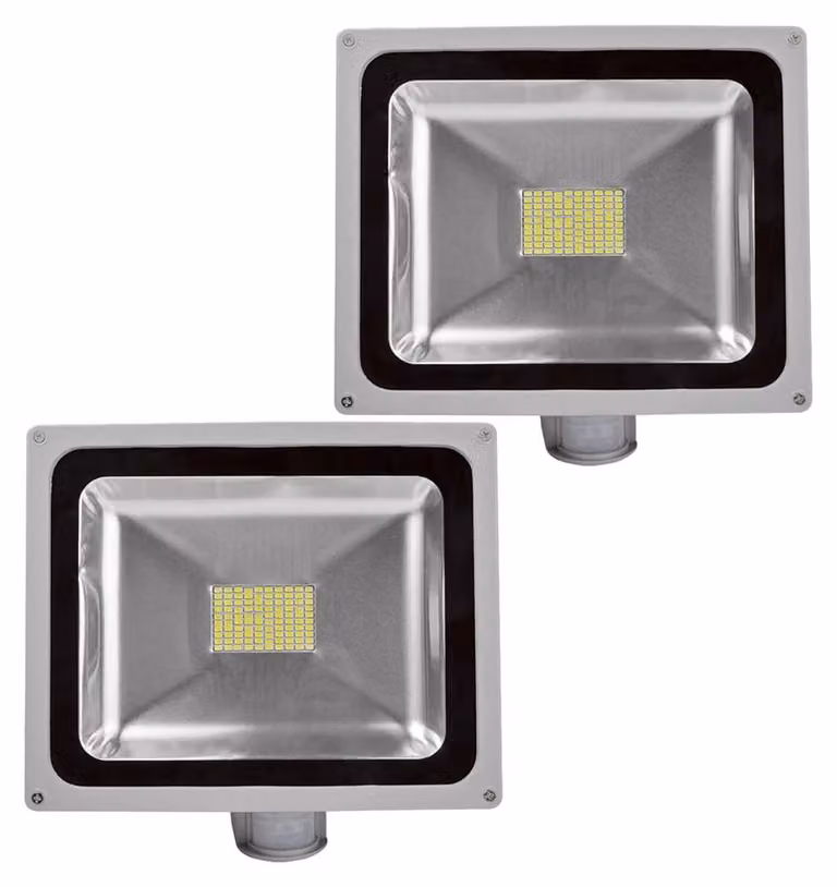 Greenmigo 2X 80W SMD LED faretto proiettore con sensore di movimento, IP65 proiettore da cantiere faretto bianco freddo faretto da esterno lampadina 85-265V AC