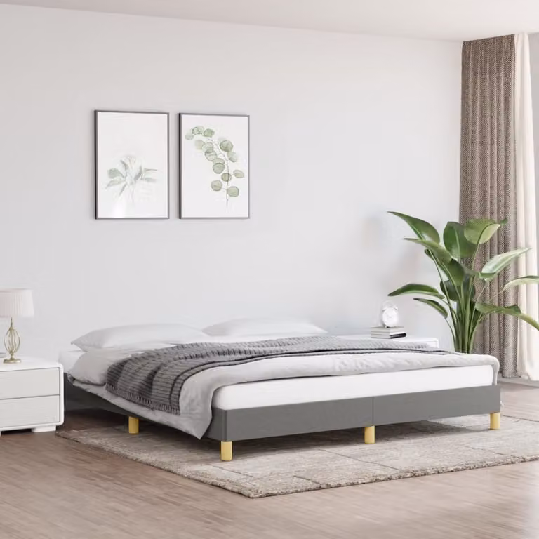 The Living Store Struttura letto grigio scuro 180×200 cm in tessuto