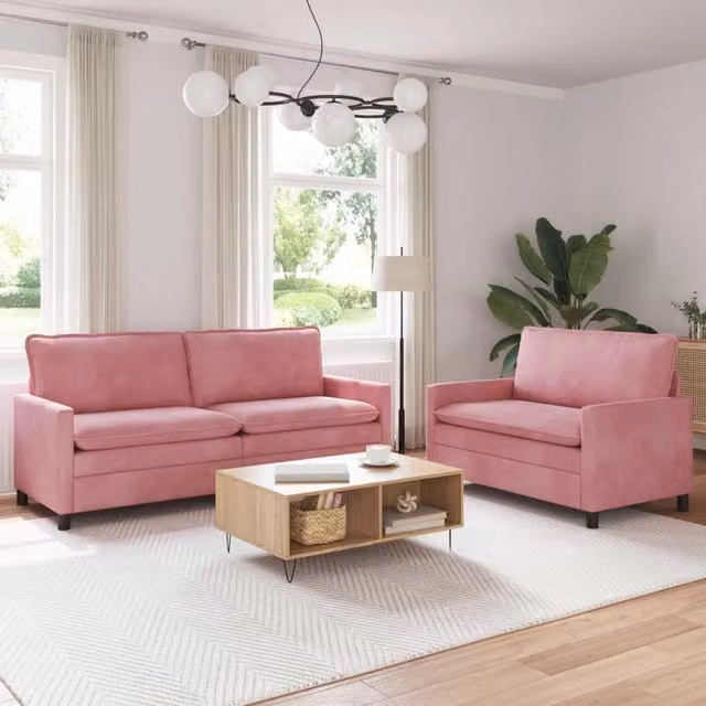 Set di divani 2 pz Rosa Velluto 3417130