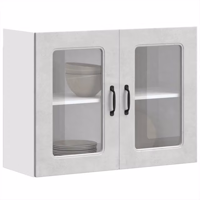 Pensile da cucina Kalmar Design Mania con ante in vetro, Grigio, L/P/H: 80 x 31 x 60 cm