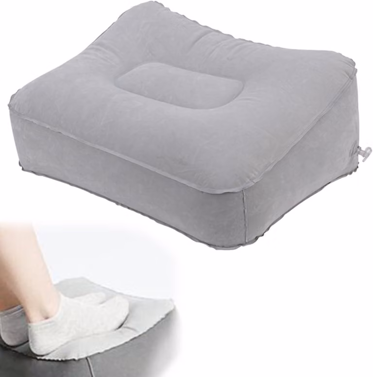 Cuscino gonfiabile per i piedi, ideale per viaggi, compatto, adatto per l'ufficio e da portare con sé