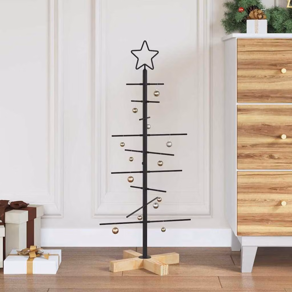 Maison Exclusive - Albero di Natale in metallo, nero, 89 cm, acciaio con rivestimento a polvere