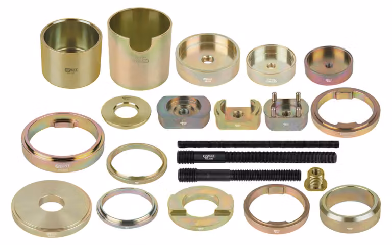 KS TOOLS Set di utensili per cuscinetti silenziosi, 21 pezzi, per assale posteriore BMW ( 440.0255 )