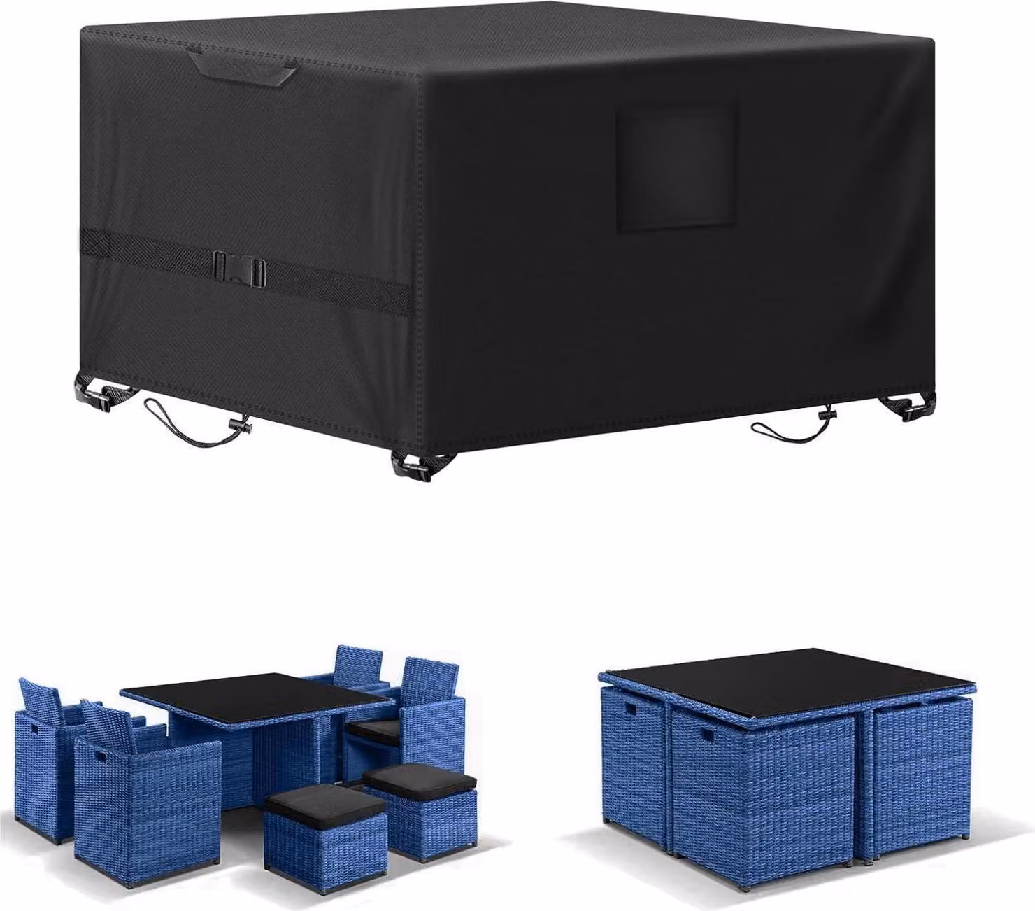 Copertura per mobili da giardino 135x135x74cm Impermeabile antivento resistente ai raggi UV 420D Heavy Duty