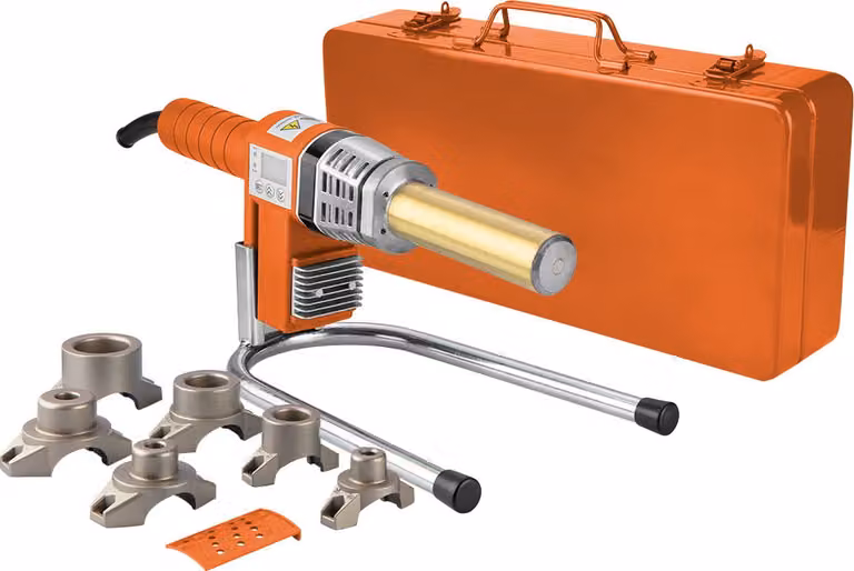 NEO TOOLS saldatrice per tubi in plastica 700W, 3 manicotti riscaldanti, dimensioni 20, 25, 32 mm, per tubi: PE, PP, PB, alimentazione 230V, 50 Hz, potenza 700V, temperatura testa max 290 gradi Celsius