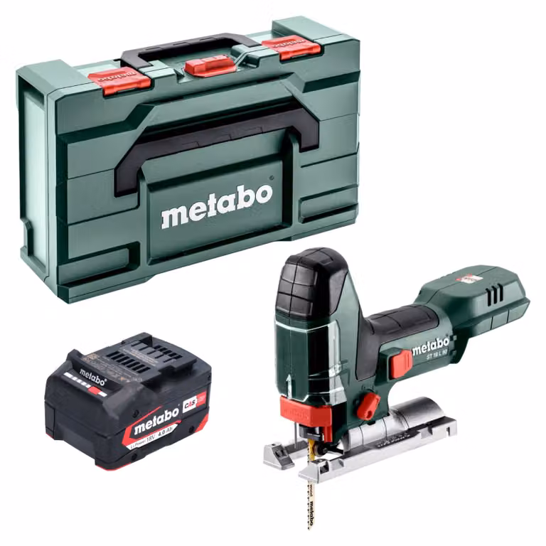 Sega a gattuccio a batteria Metabo ST 18 L 90 18 V 90 mm + 1x batteria 4,0 Ah + Metabox - senza caricabatterie