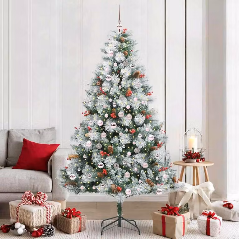 Maison Exclusive - Albero di Natale artificiale, verde e bianco, 210 cm