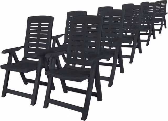Set da Pranzo da Giardino 11 pz in Plastica Antracite 276182