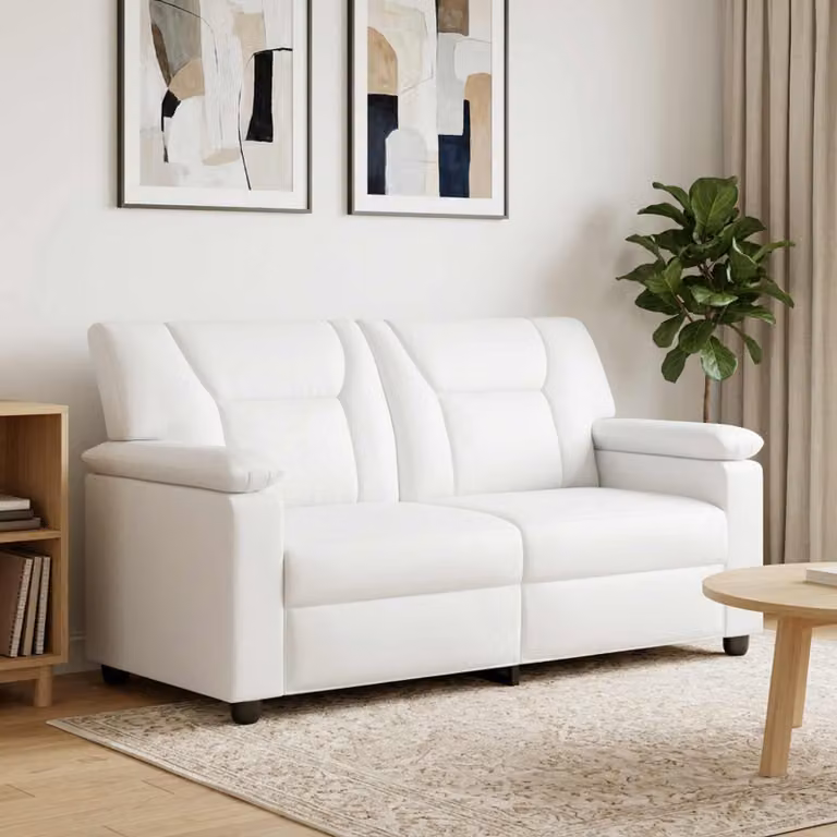 Divano moderno vidaXL in similpelle bianco per soggiorno L: 171 cm, P: 85 cm, H: 93 cm